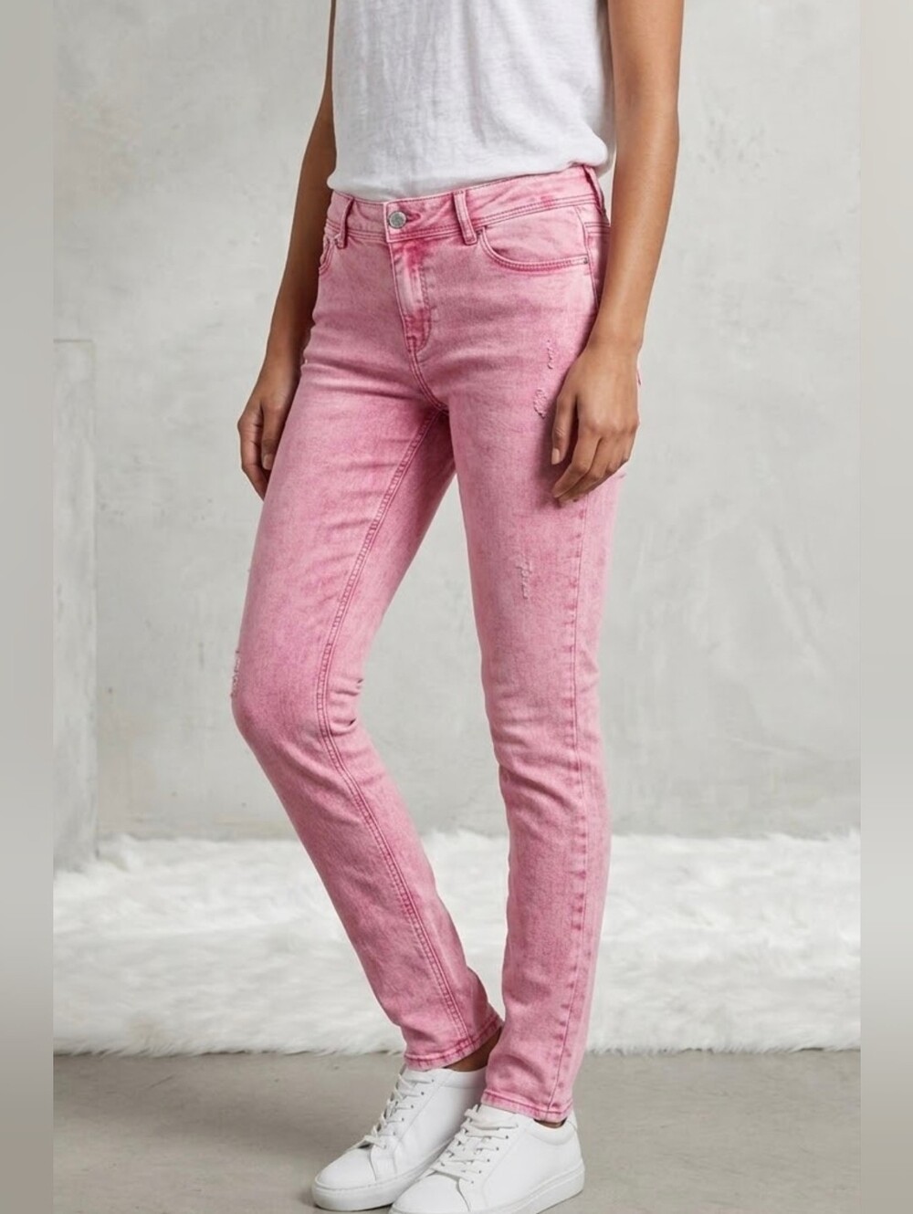 C Est. 1946 Denim Pink Jeans Size 10 Skinny Ankle Leg Pants Stretch Mid Rise
